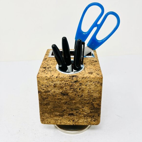 Vintage PARK SHERMAN Rotating Cork Cube Desk Organizer MCM Office - Picture 1 of 9